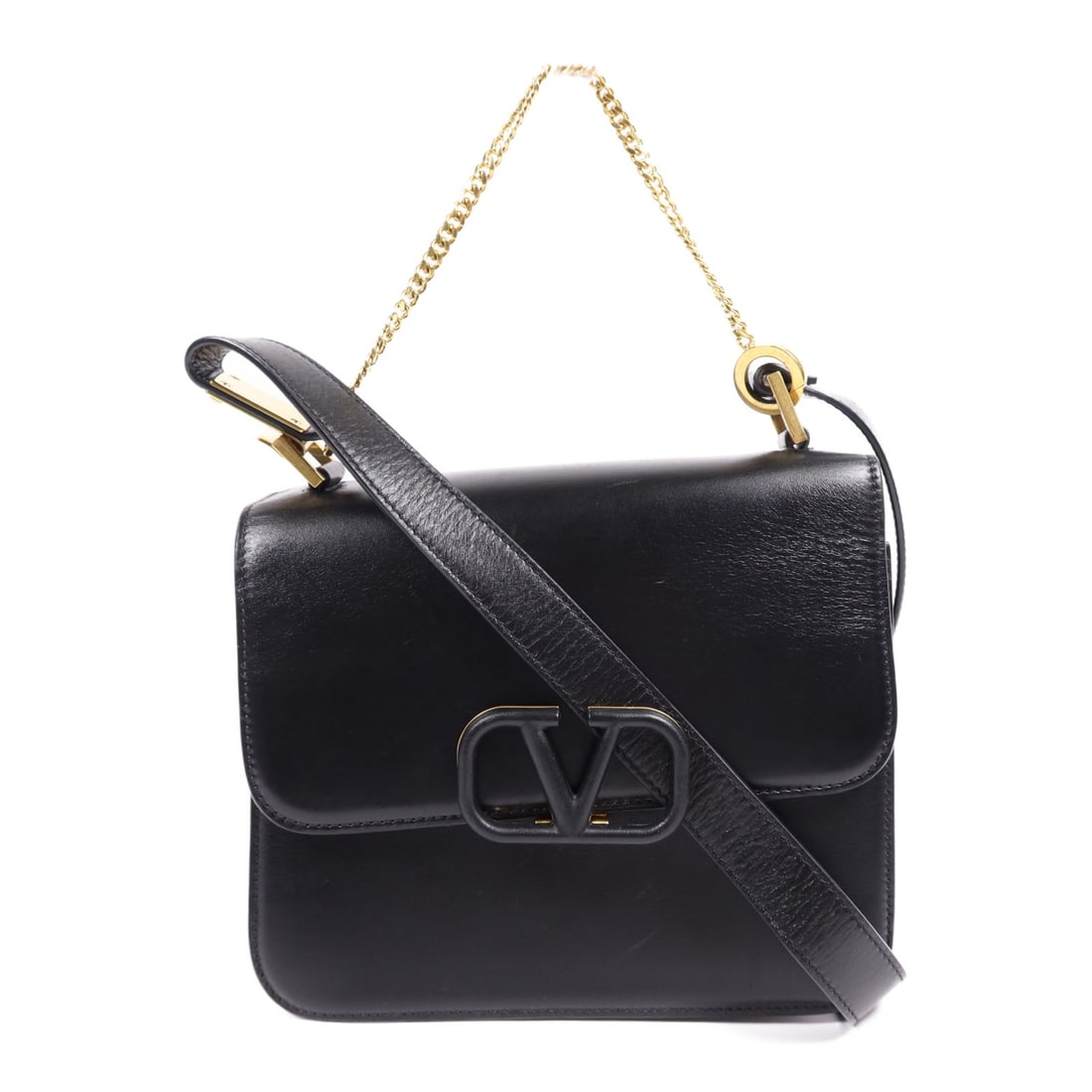 Valentino Black Calfskin GHW Shoulder Bag (1 of 15)