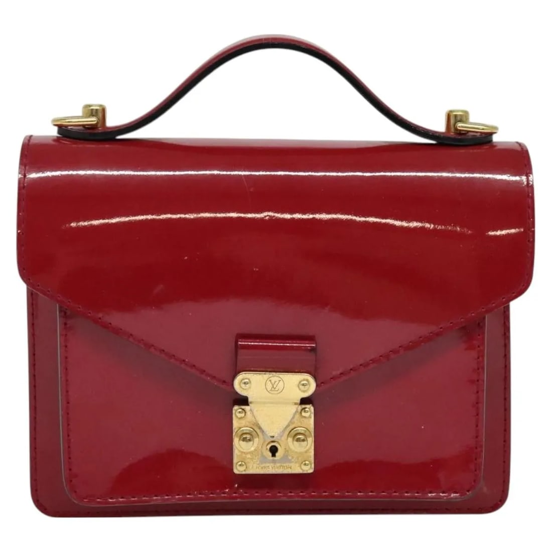 Louis Vuitton Monceau BB Vernis Patent Leather Handbag Burgundy: Louis Vuitton Monceau BB Vernis Patent Leather Handbag Burgundy This Louis Vuitton Monceau BB handbag in burgundy patent leather features a compact, elegant design ideal for female users. It shows sig