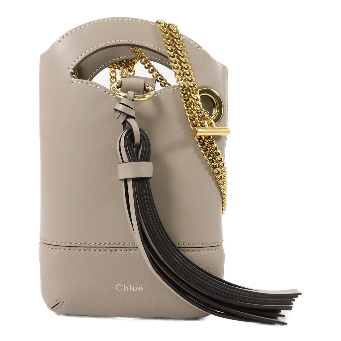 Chloe Walden Mini Gray Calfskin Shoulder Bag: Chloe Walden Mini Gray Calfskin Shoulder Bag This Chloe Walden Mini Bag is crafted from gray calfskin leather and features a chain shoulder strap. The compact design offers a sophisticated look, makin