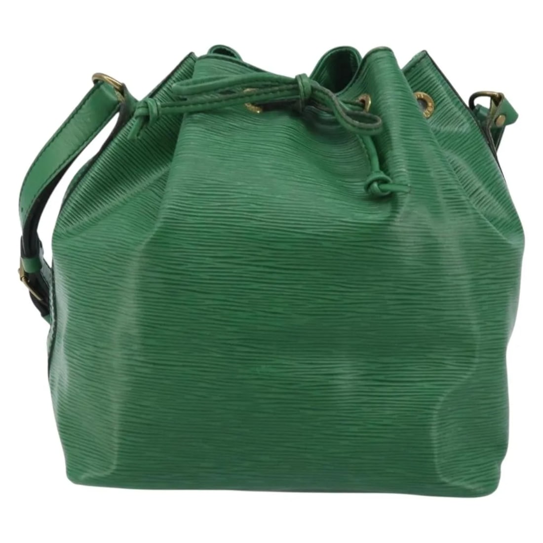 Green Leather Handbag Louis Vuitton Petit Noe: Green Leather Handbag Louis Vuitton Petit Noe This Louis Vuitton Petit Noe handbag is crafted from green Epi leather and designed for women. Made in France, the bag shows overall signs of wear, includ