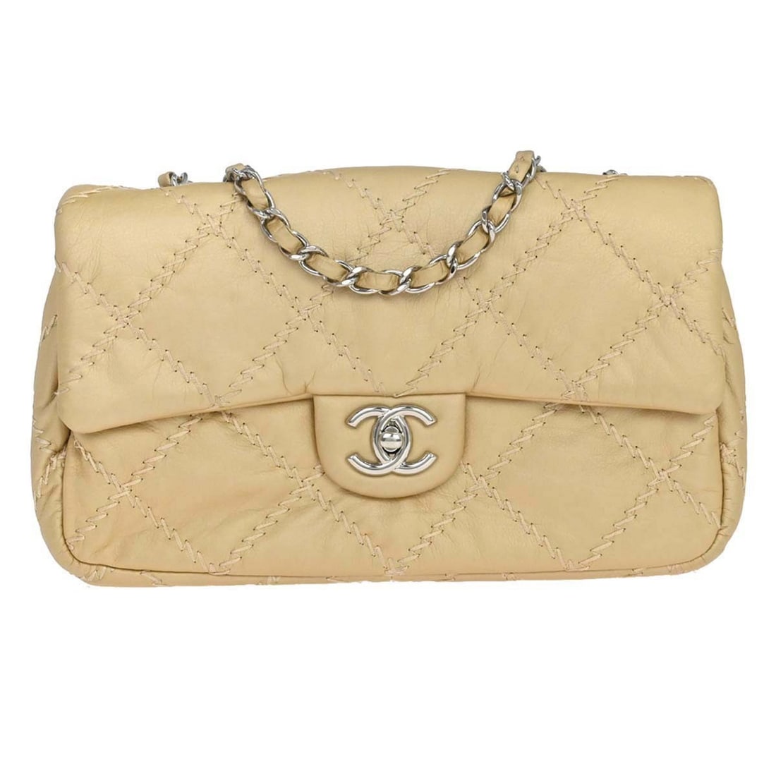 CHANEL Ultra Stitch Medium Flap Shoulder Bag Gold Lambskin (1 of 18)
