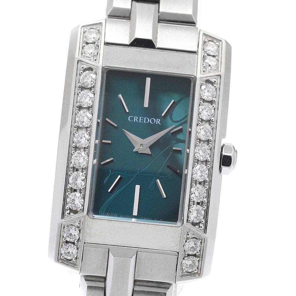 Seiko Credor Node Side Diamond Quartz Women's Wristwatch (1 of 6)