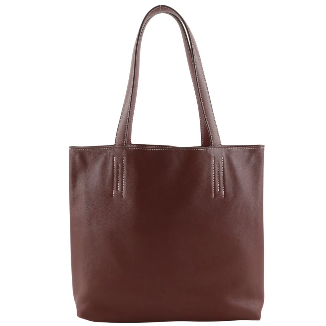 Hermes Double Sens Burgundy Leather Tote (1 of 12)