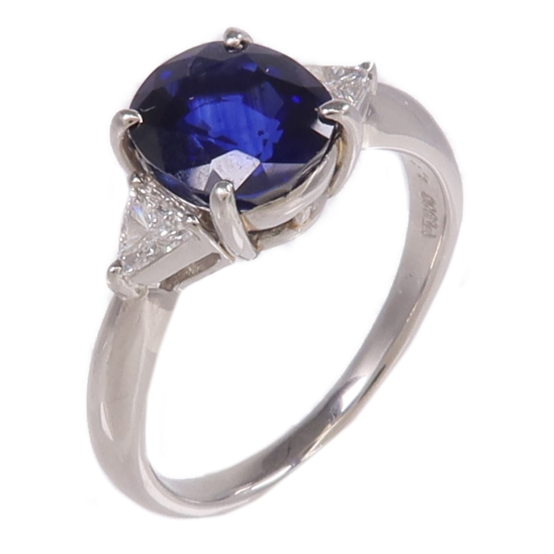Pt900 Platinum Sapphire Diamond Ring Size 6.25 (1 of 9)