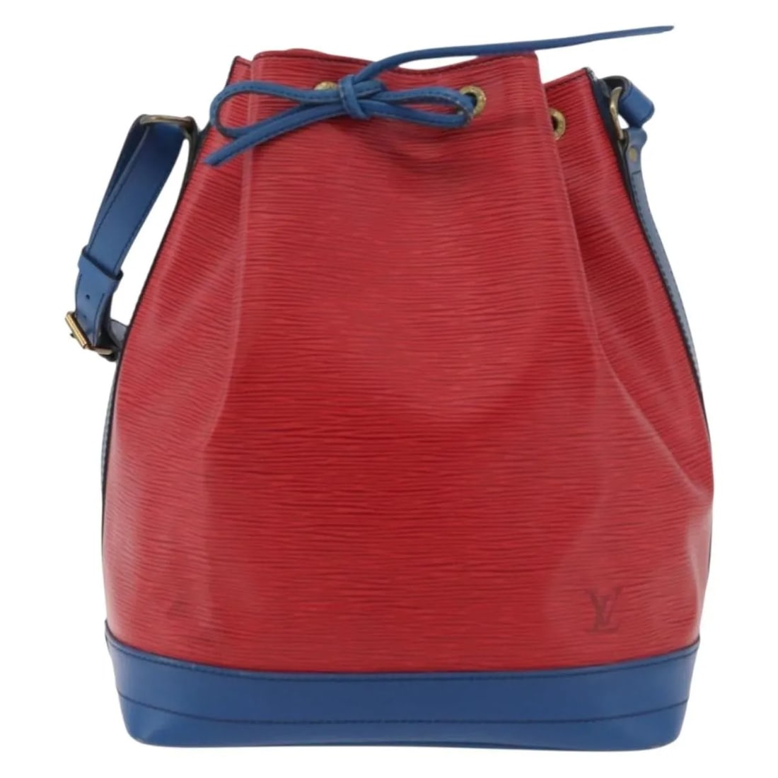 Louis Vuitton Bicolor Noe Red Leather Shoulder Bag: Louis Vuitton Bicolor Noe Red Leather Shoulder Bag This Louis Vuitton Bicolor Noe Handbag is crafted from Epi leather in a striking red hue. Designed for women, it features a spacious interior and an 