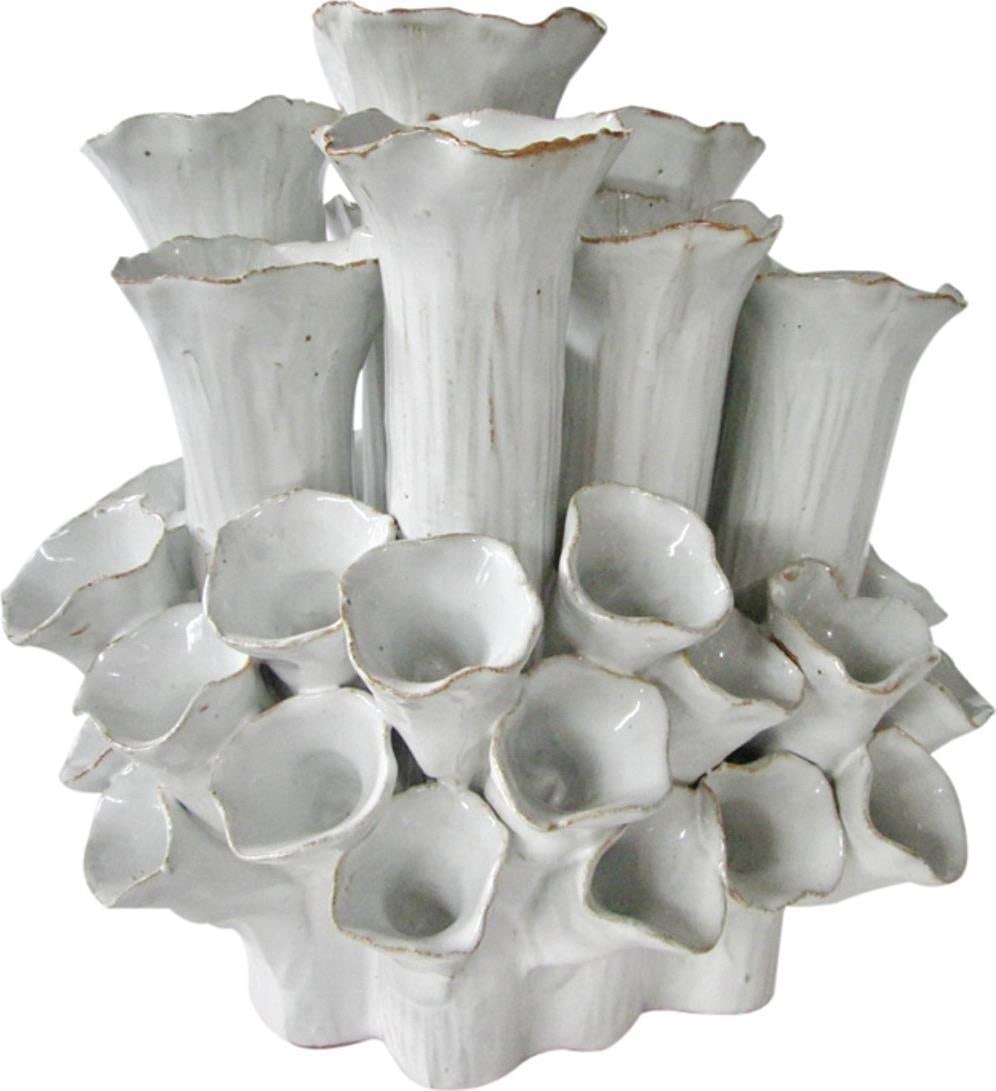 Elegant Sea Flower White Vase 8.5H 7W 8D: Elegant Sea Flower White Vase 8.5H 7W 8D This exquisite sea flower-inspired vase is a perfect addition to any decor. Crafted with a stunning white finish, it stands at a height of 8.50 inches, with a 