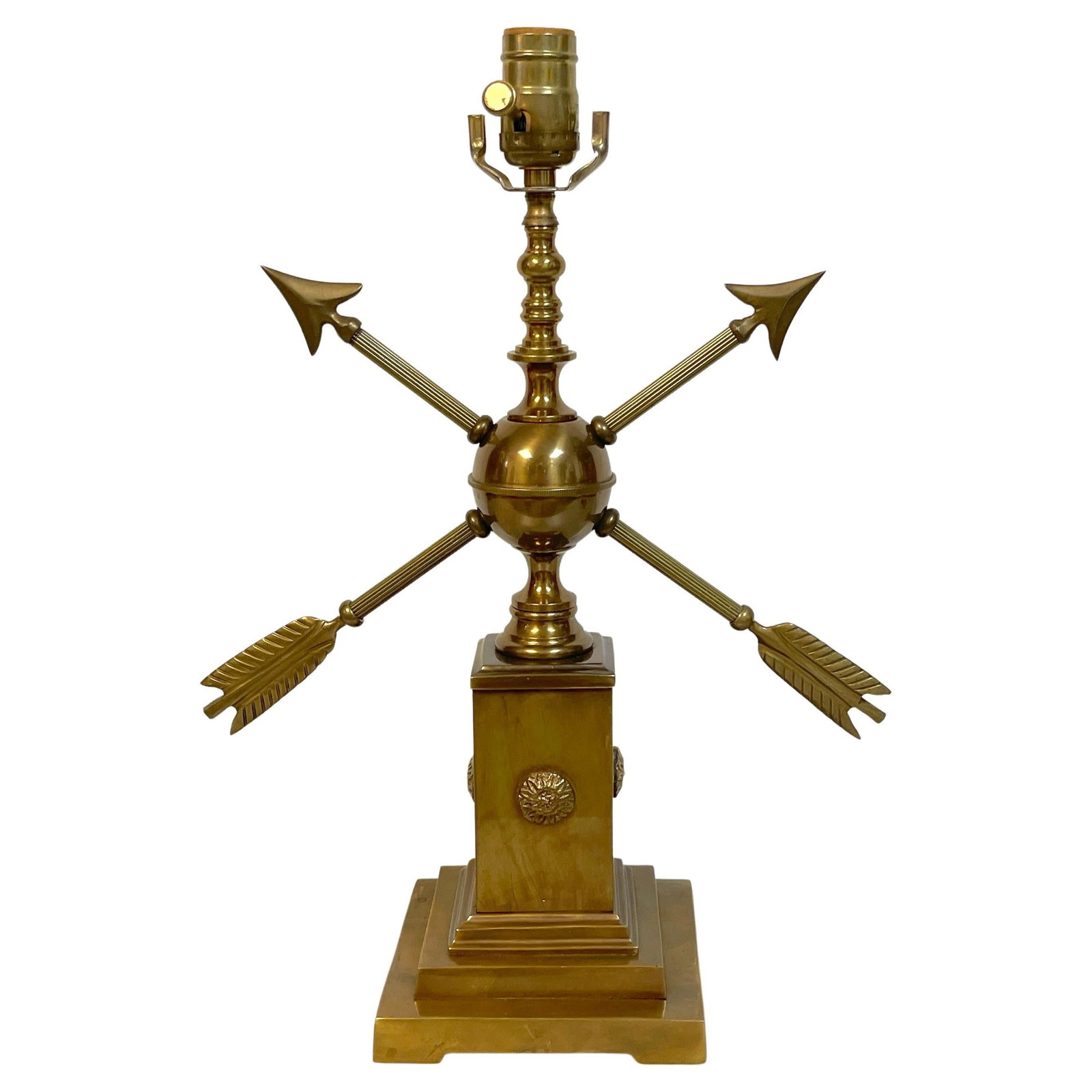 1950s French Modern Patinated Brass Arrow Lamp Jacques Adnet Style (1 of 16)