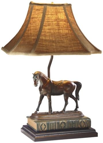 Lodge Style Equestrian Horse Table Lamp with Linen Shade: Lodge Style Equestrian Horse Table Lamp with Linen Shade This item is made at time of order. Please allow 42 to 70 days for production. Illuminate your space with this stunning Lodge Style Horse Lamp,