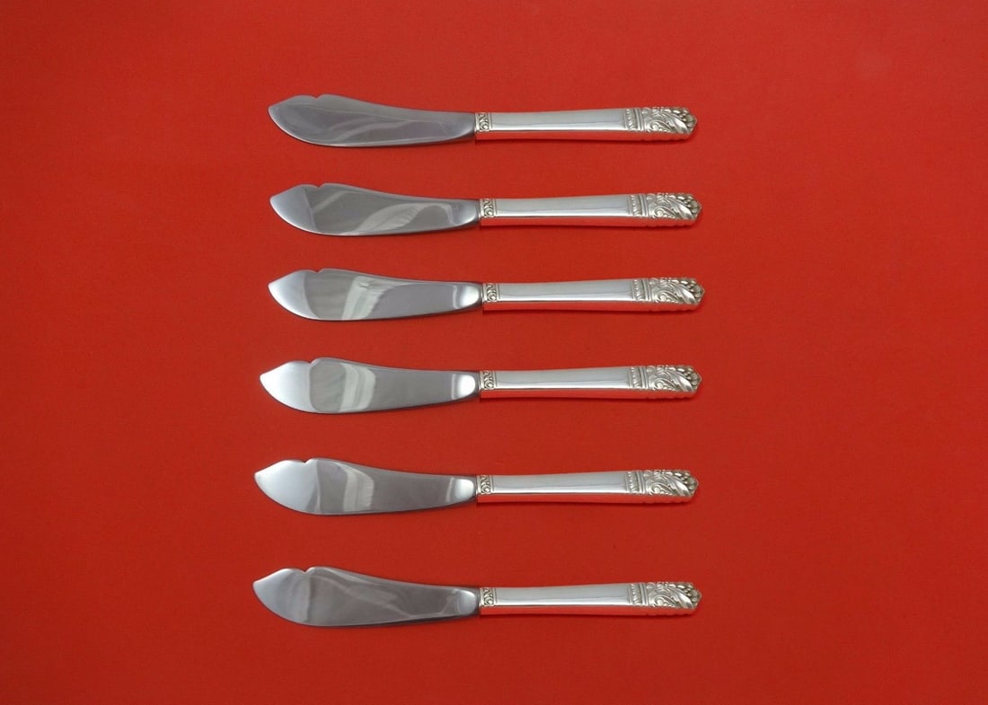 Oneida Mansion House 6pc Sterling Silver Trout Knife Set Custom 7.5" (1 of 1)