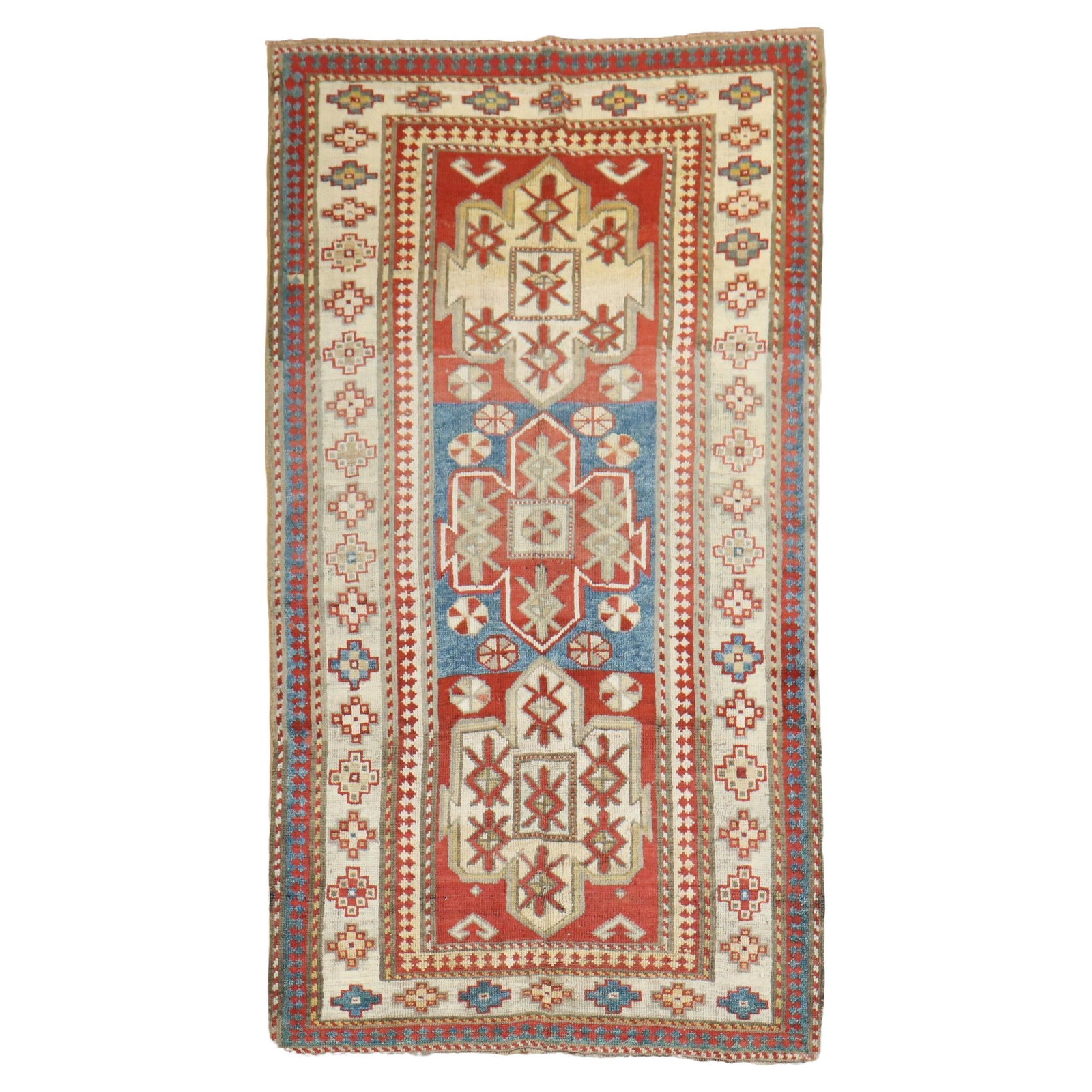 Late 19th Century Bordjalou Kazak Wool Rug 44 x 84 in (1 of 8)