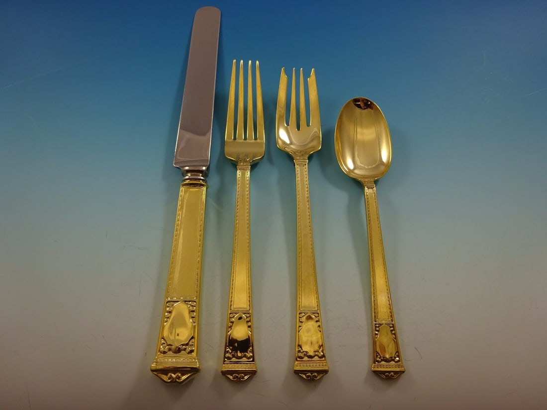 Tiffany & Co. San Lorenzo Gold Vermeil 24-Piece Sterling Silver Flatware Set (1 of 5)