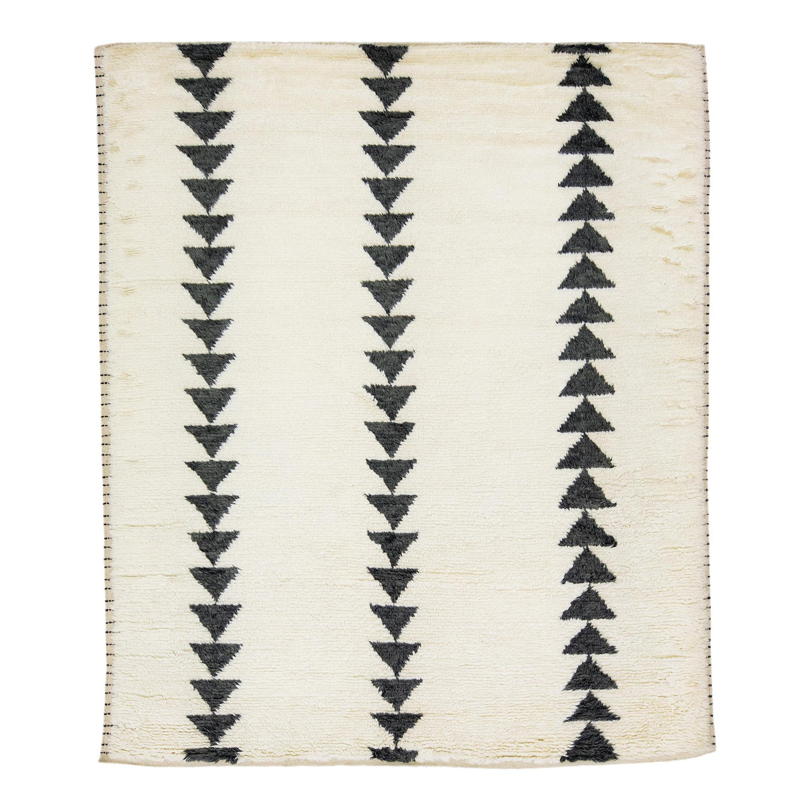 Ivory Wool Moroccan Style Rug 8' x 10' Tribal Design: Ivory Wool Moroccan Style Rug 8' x 10' Tribal Design Enhance your living space with this stunning modern Moroccan style wool rug. Featuring a beautifully executed contemporary design, the rug showcase