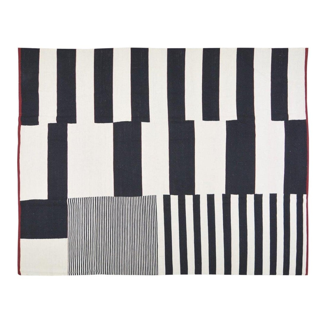 9'6 x 12' Wool Kilim Flatweave Rug Modern Afghan Design: 9'6 x 12' Wool Kilim Flatweave Rug Modern Afghan Design This Afghan Modern Flatweave Kilim rug is handwoven from wool using traditional techniques, offering a durable and richly textured foundation fo