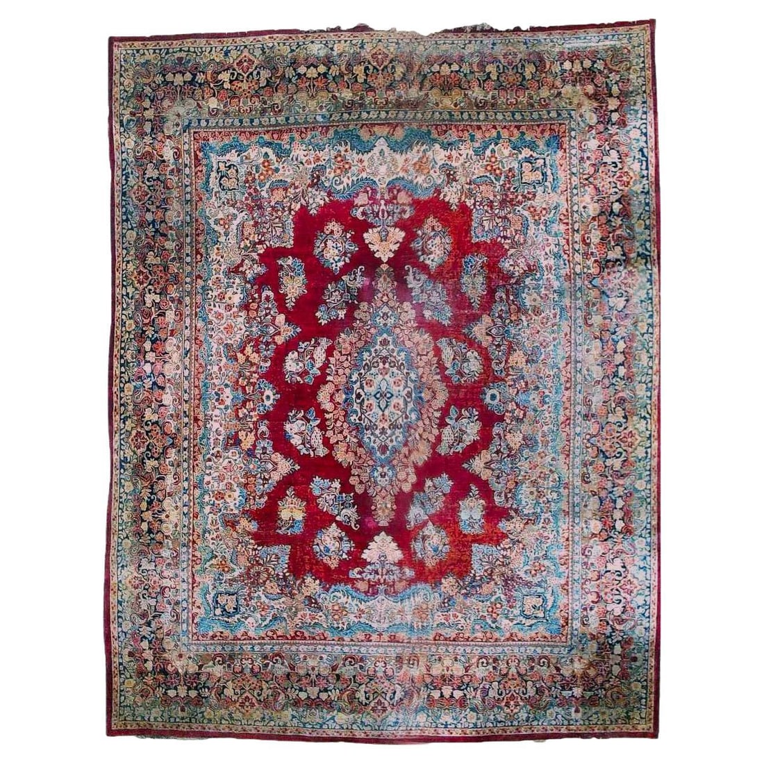 c1920 Persian Sarouk Wool Area Rug 185 x 143 (1 of 17)