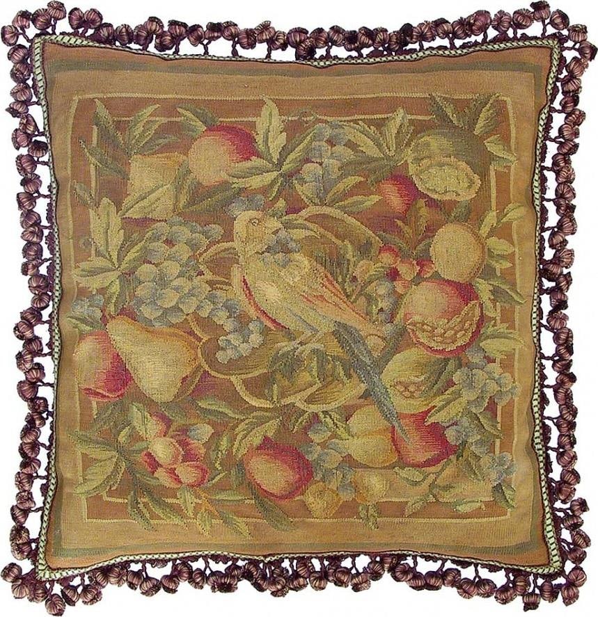 Provence Home French Aubusson Parrot Pillow Handmade Velvet Wool 22x22 (1 of 1)