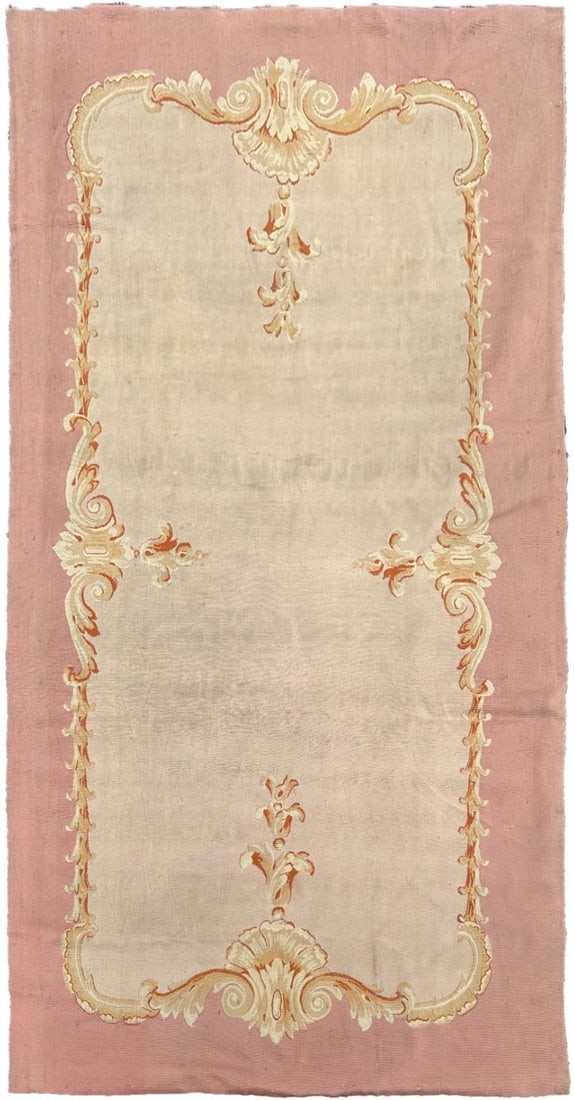 Victorian Aubusson wool wall tapestry 4x8 ft French Rococo: Victorian Aubusson wool wall tapestry 4x8 ft French Rococo This antique French Aubusson tapestry, dating to circa 1890, is a finely hand-woven piece crafted from wool with a cotton foundation. Showcas