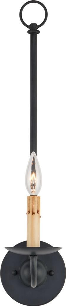 Currey Saxon Black Wrought Iron Wall Sconce 1-Light Modern Design (1 of 4)