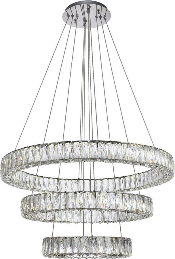 Elegant Lighting Monroe Adjustable Pendant Light Chrome Crystal (1 of 1)