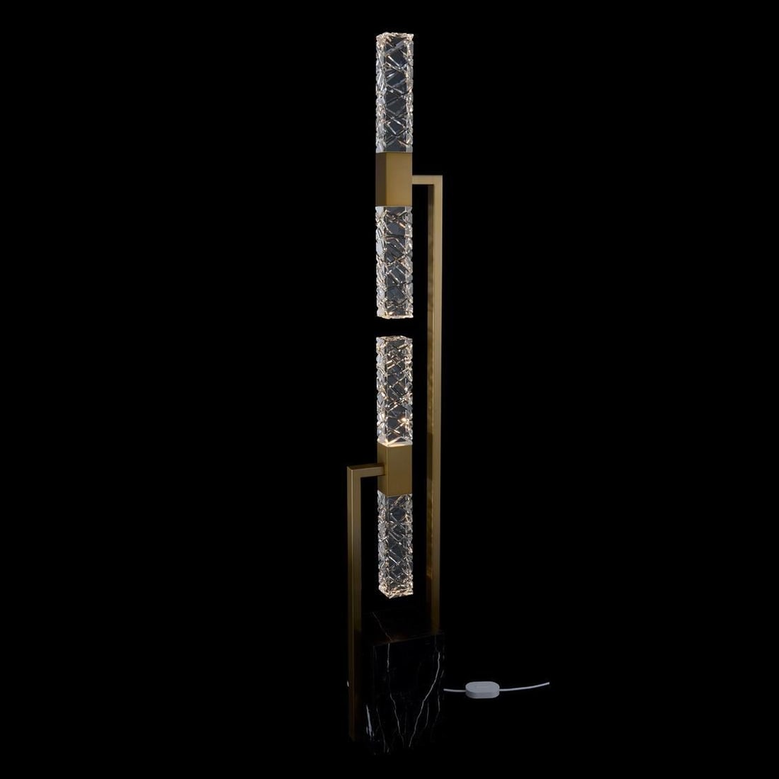 Kalco Apollo Winter Brass LED Floor Lamp 72H Dimmable Crystal Marble (1 of 1)