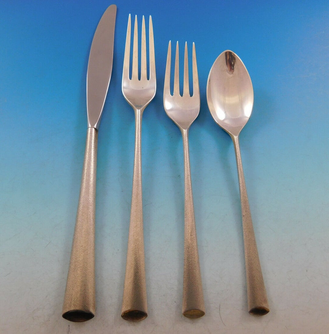 Wallace Royal Satin Sterling Silver 4-Piece Place Setting: Wallace Royal Satin Sterling Silver 4-Piece Place Setting Elevate your dining experience with this exquisite 4-piece place setting in the Royal Satin pattern by Wallace. Crafted from high-quality ster