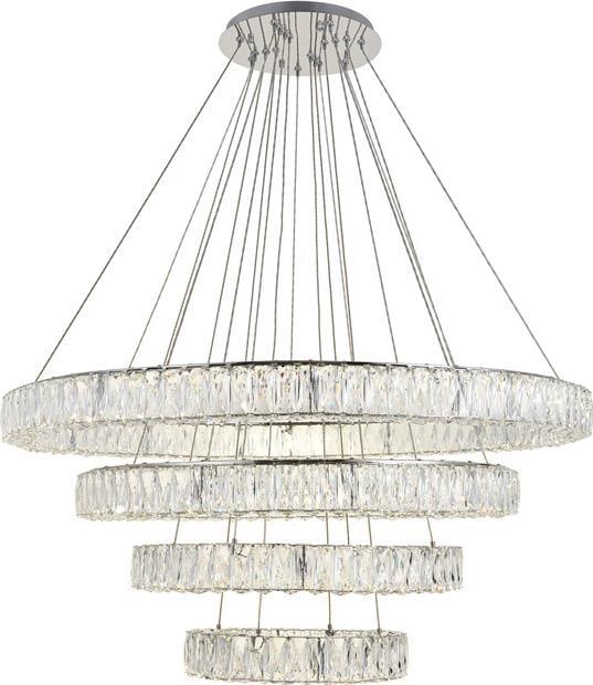 Elegant Lighting Monroe Chrome Crystal Clear LED Chandelier 24.40H: Elegant Lighting Monroe Chrome Crystal Clear LED Chandelier 24.40H Illuminate your space with the Dazzling Monroe LED Chandelier, a stunning bowl chandelier that combines contemporary style with