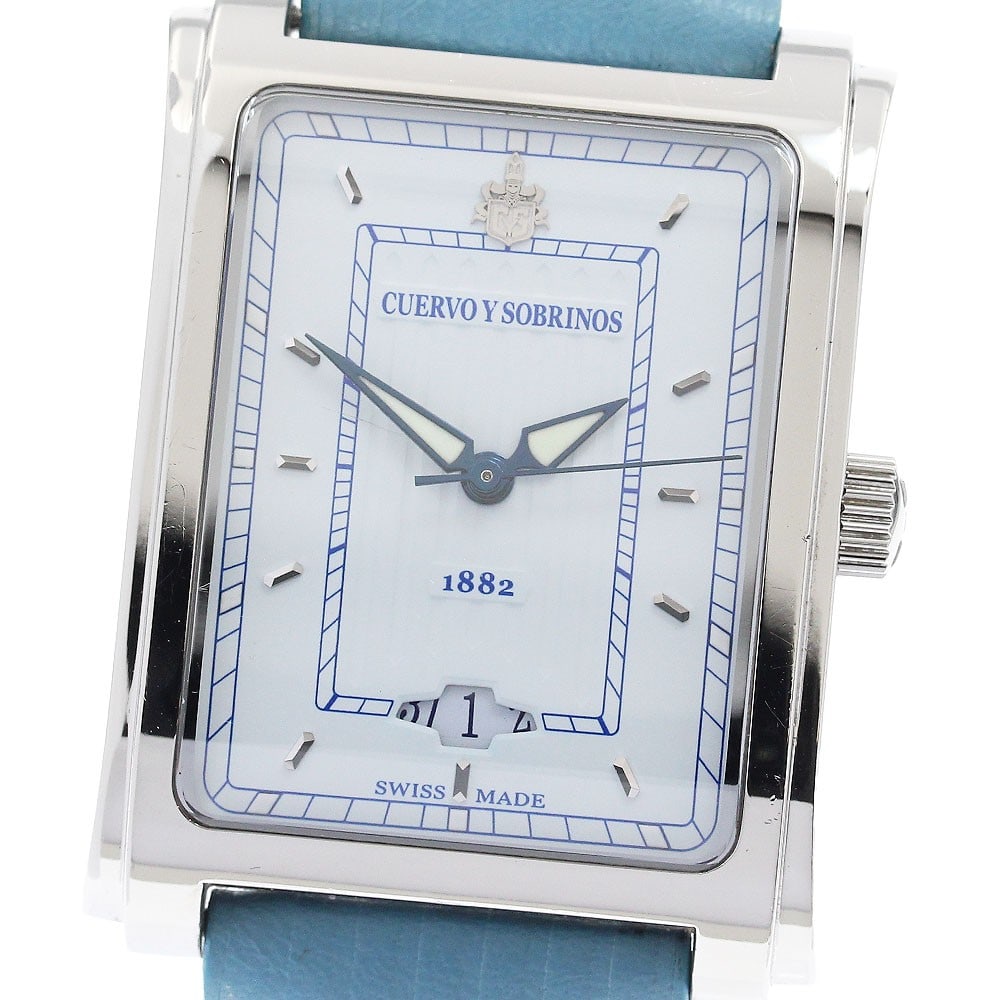Cuervo y Sobrinos Prominente Date Automatic Men's Wristwatch A1015 (1 of 6)