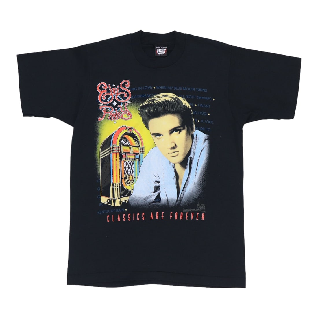 Vintage 1993 Elvis Presley Classics Are Forever Black Poly Cotton Shirt (1 of 5)