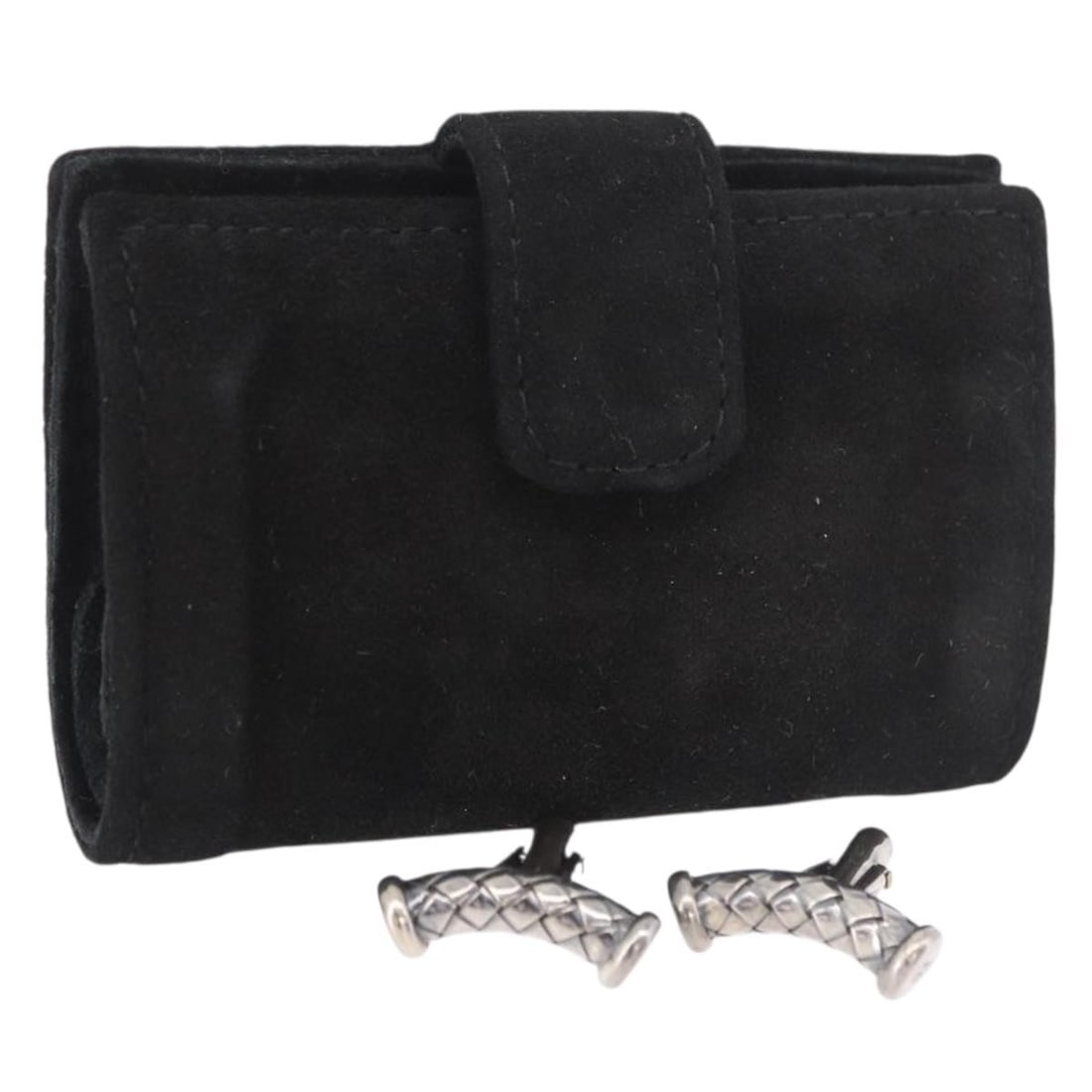 Bottega Veneta Intrecciato Silver Ag925 Cufflinks with Case: Bottega Veneta Intrecciato Silver Ag925 Cufflinks with Case Authentic Bottega Veneta Intrecciato cuffs in silver-tone metal with a cuff case included. Made in Italy, this women's accessory shows reaso