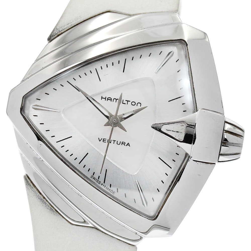 Hamilton Ventura S H242511 Quartz Ladies Wristwatch: Hamilton Ventura S H242511 Quartz Ladies Wristwatch This Hamilton Ventura S women's wristwatch features a stainless steel case paired with a rubber bracelet. The watch is powered by a quartz movement 