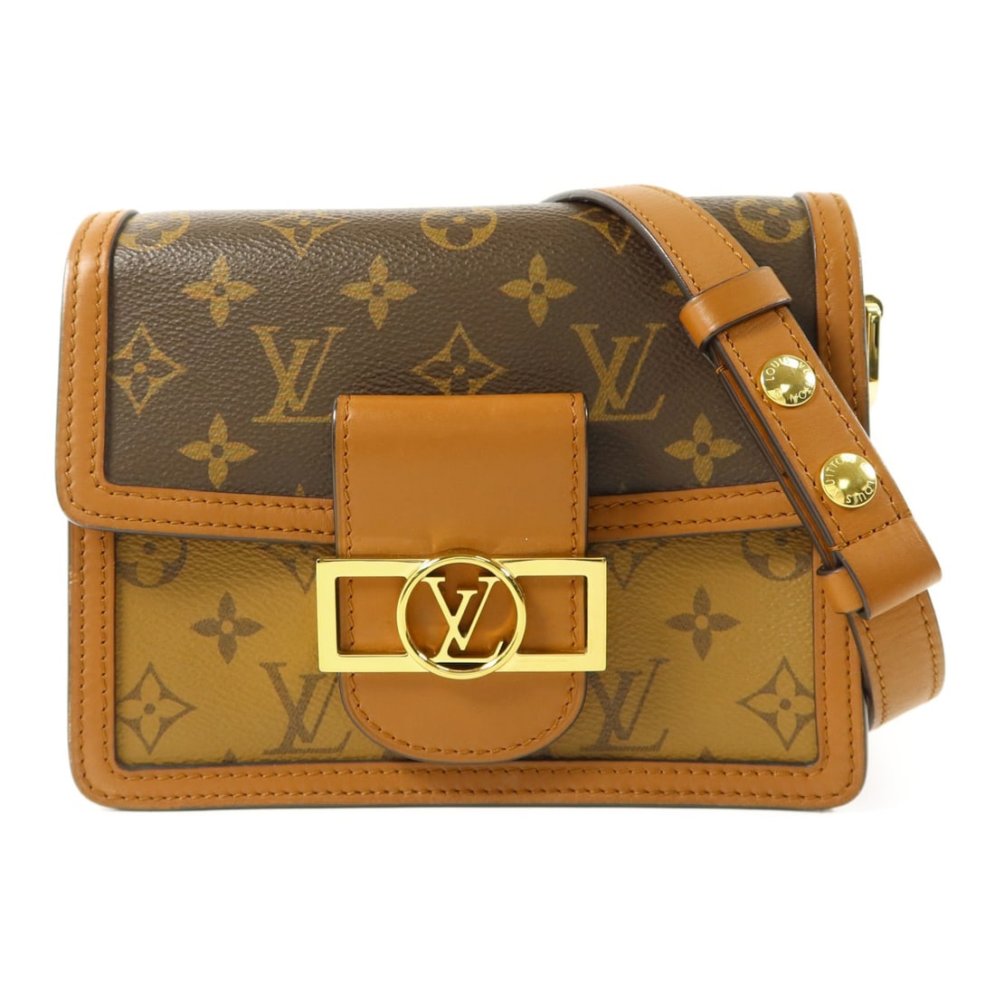 Louis Vuitton Mini Dauphine Monogram Reverse Shoulder Bag with Gold Hardware (1 of 18)