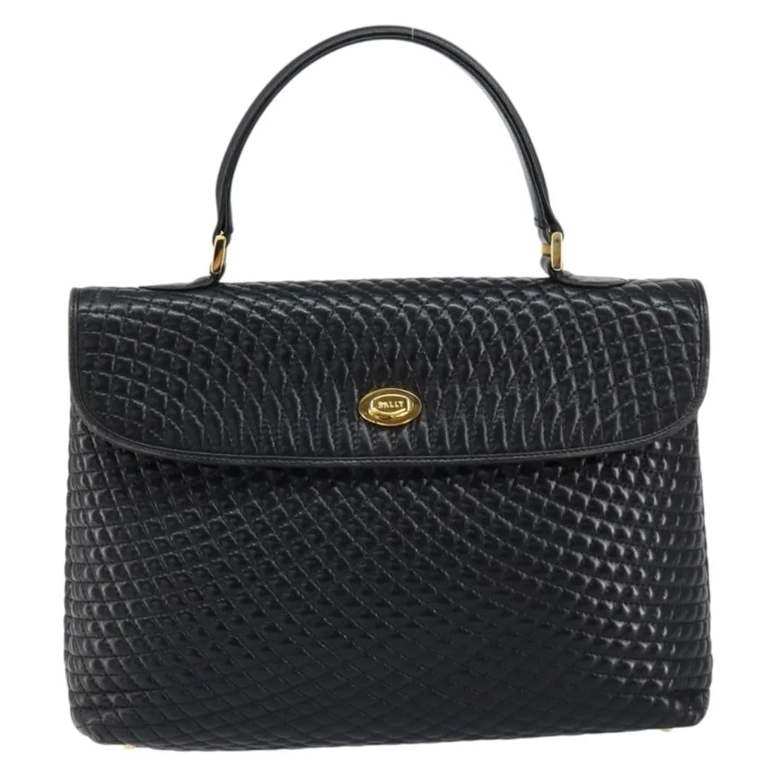 Bally Vintage Black Quilted Leather Handbag Made in Italy: Bally Vintage Black Quilted Leather Handbag Made in Italy This Bally vintage handbag features a quilted leather exterior in black, designed for female use. The bag was crafted in Italy and shows signs