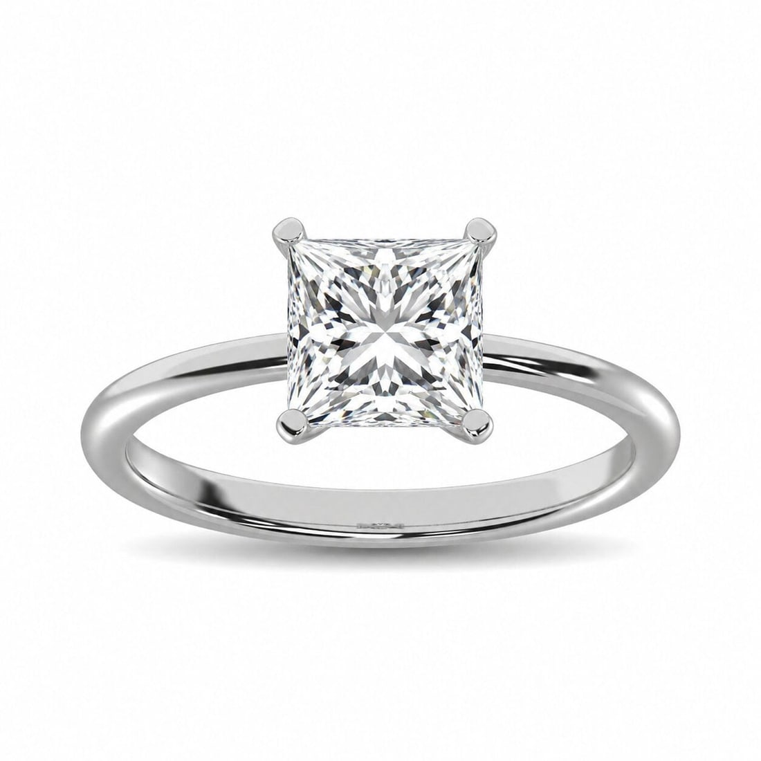 14K White Gold Lab Grown Diamond 1 1/2 Ct.Tw. IGI Certified Princess Shape Solitaire (Available from: 14K White Gold Lab Grown Diamond 1 1/2 Ct.Tw. IGI Certified Princess Shape Solitaire (Available from 1CT to 7CT) Elegant, minimal, and made to shine. Our solitaire diamond ring features a brilliant si