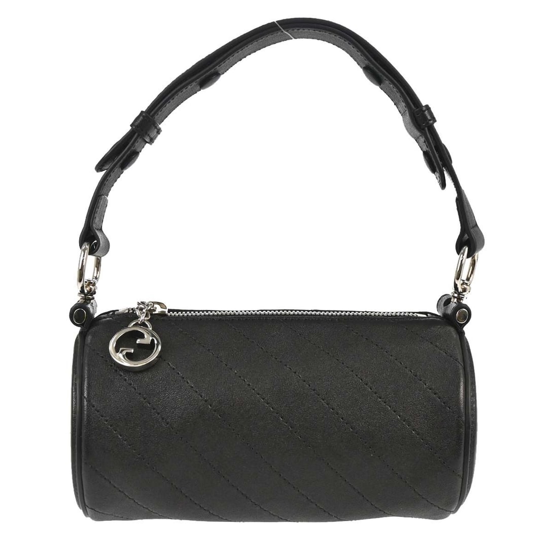Gucci Blondie Small Black Leather Top Handle Bag Interlocking G: Gucci Blondie Small Black Leather Top Handle Bag Interlocking G Vintage Gucci Blondie small top handle bag in black leather with an Interlocking G design and zip closure. Made in Italy, this women's b