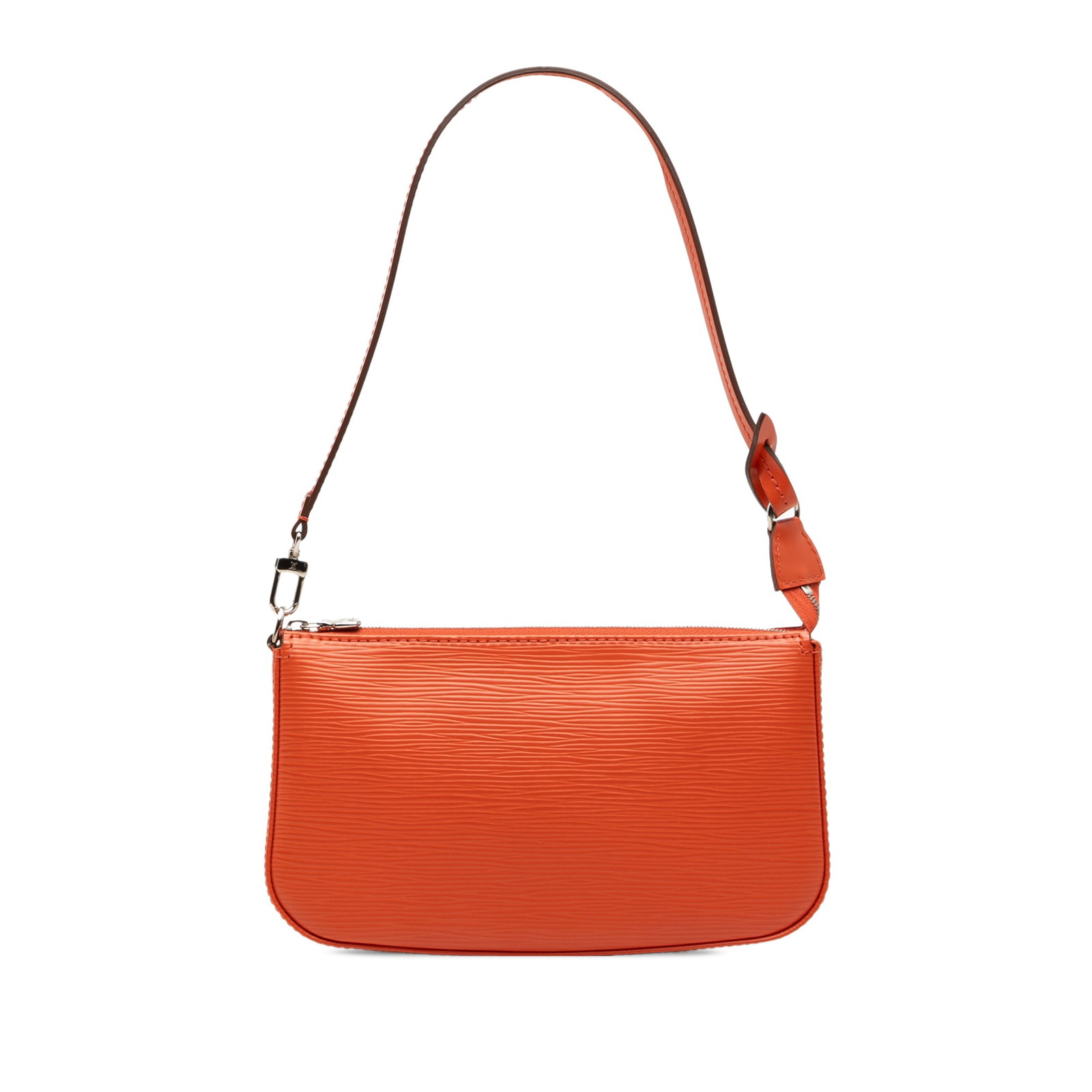 Louis Vuitton Epi leather orange zip pouch with strap (1 of 8)