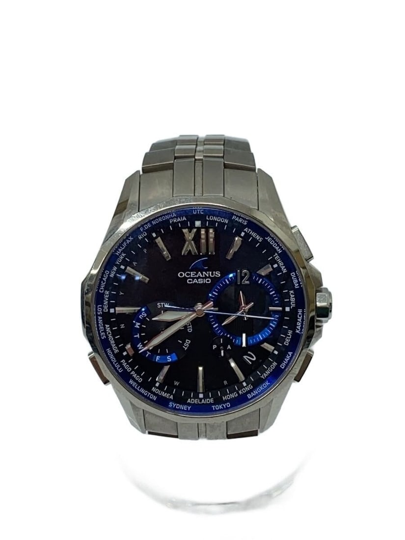 Casio Oceanus Black Stainless Steel Wristwatch OCW-S3400-1AJF: Casio Oceanus Black Stainless Steel Wristwatch OCW-S3400-1AJF This CASIO OCEANUS OCW-S3400-1AJF men's wristwatch features a black dial and a stainless steel case and band. Made in Japan, this slightly