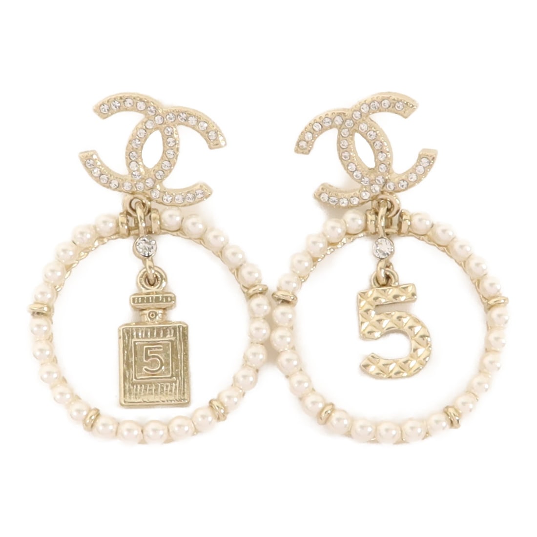 CHANEL CC Gold Tone Pierced Earrings: CHANEL CC Gold Tone Pierced Earrings CHANEL CC pierced earrings in a gold-tone finish. Designed for women, this pair is made in France and is presented in very good condition. Specifications Brand: CH