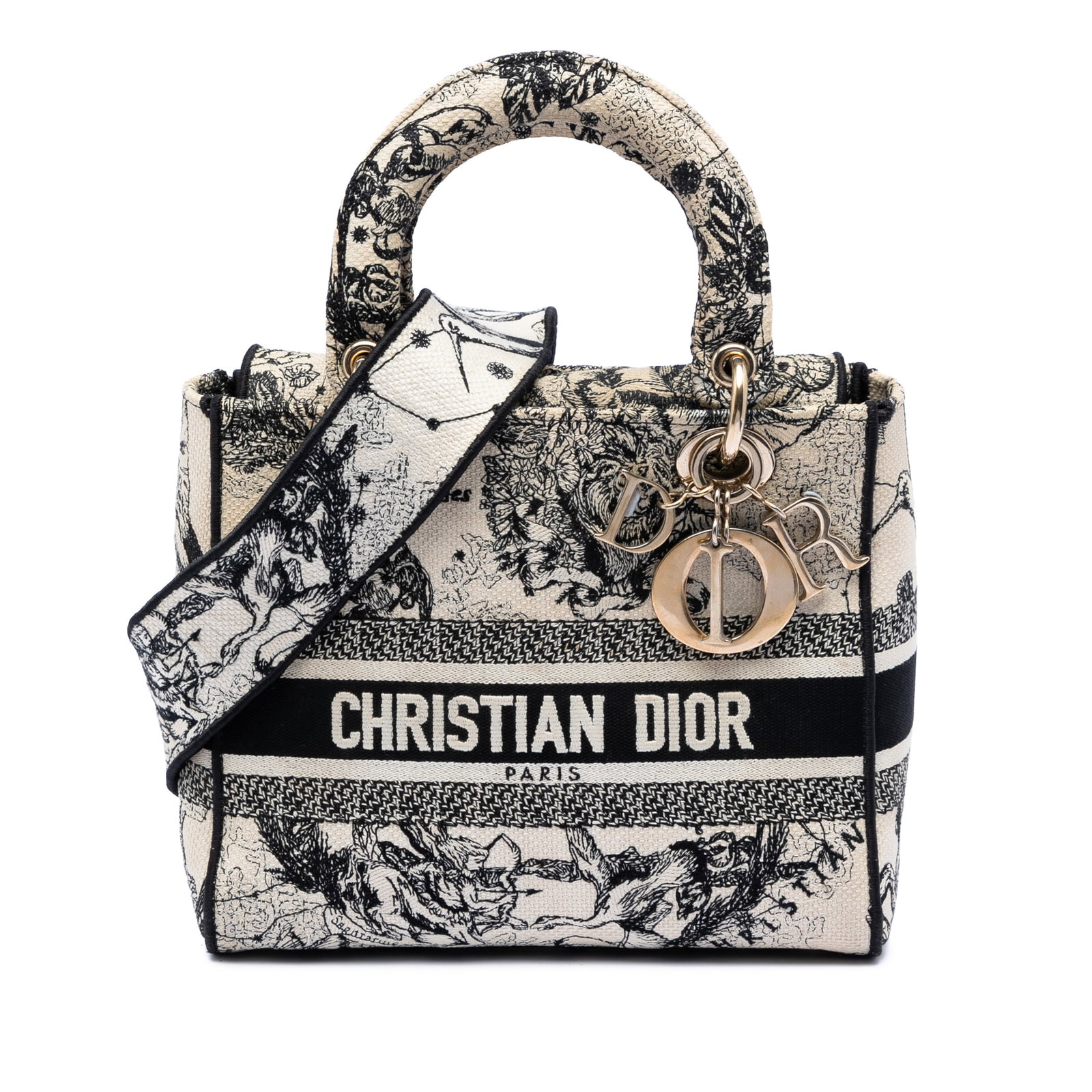 Dior Lady D Lite Medium Zodiac Embroidered Canvas Bag (1 of 7)