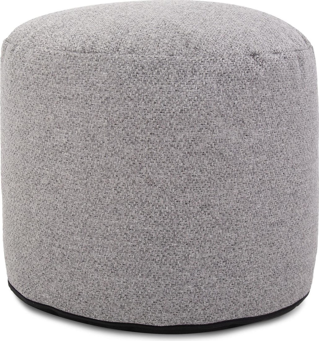 Howard Elliott Gray Stone Round Panama Pouf 24H 22W 22D (1 of 4)