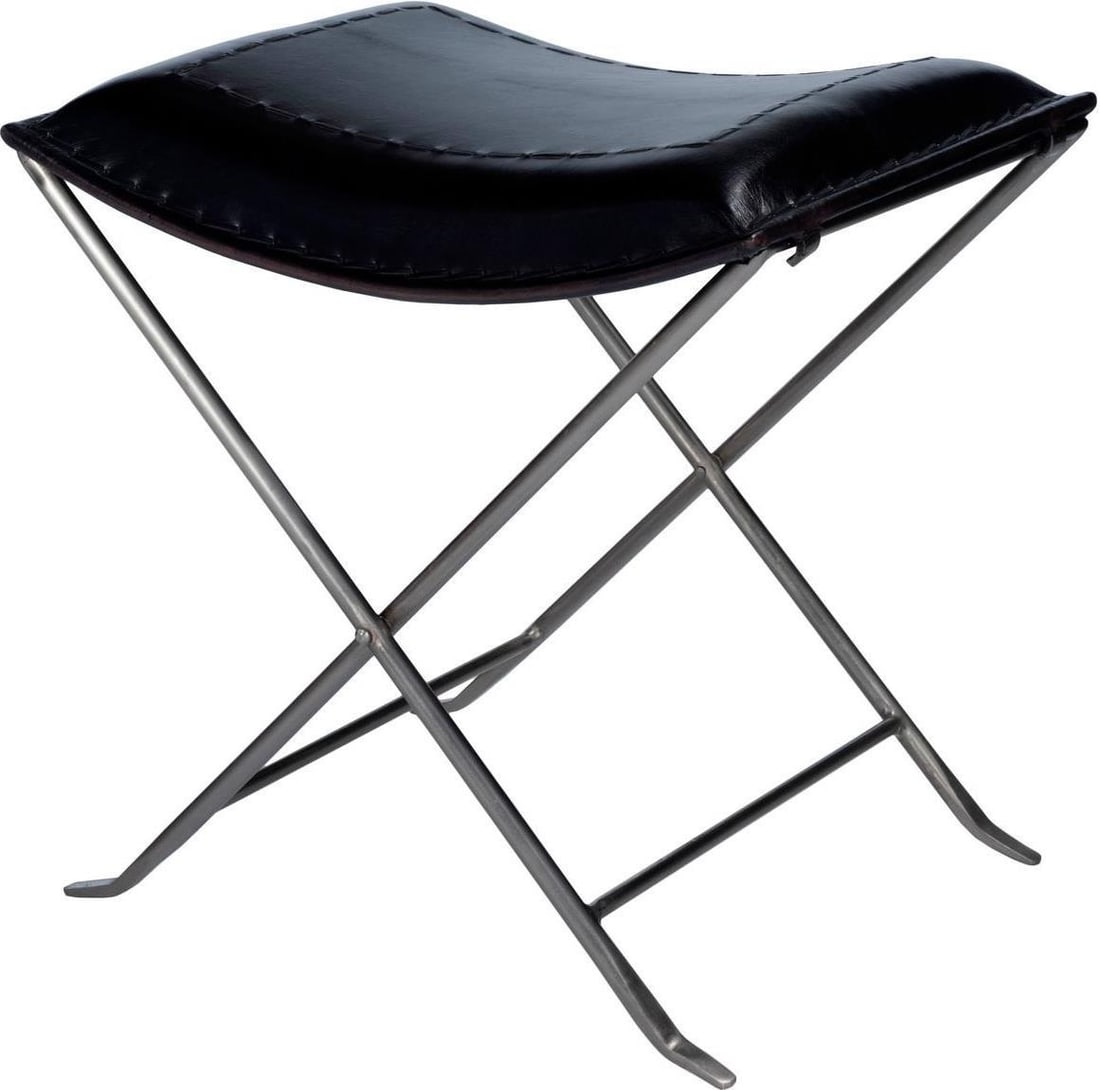 Butler Specialty Melton Black Leather Stool Transitional Design (1 of 5)