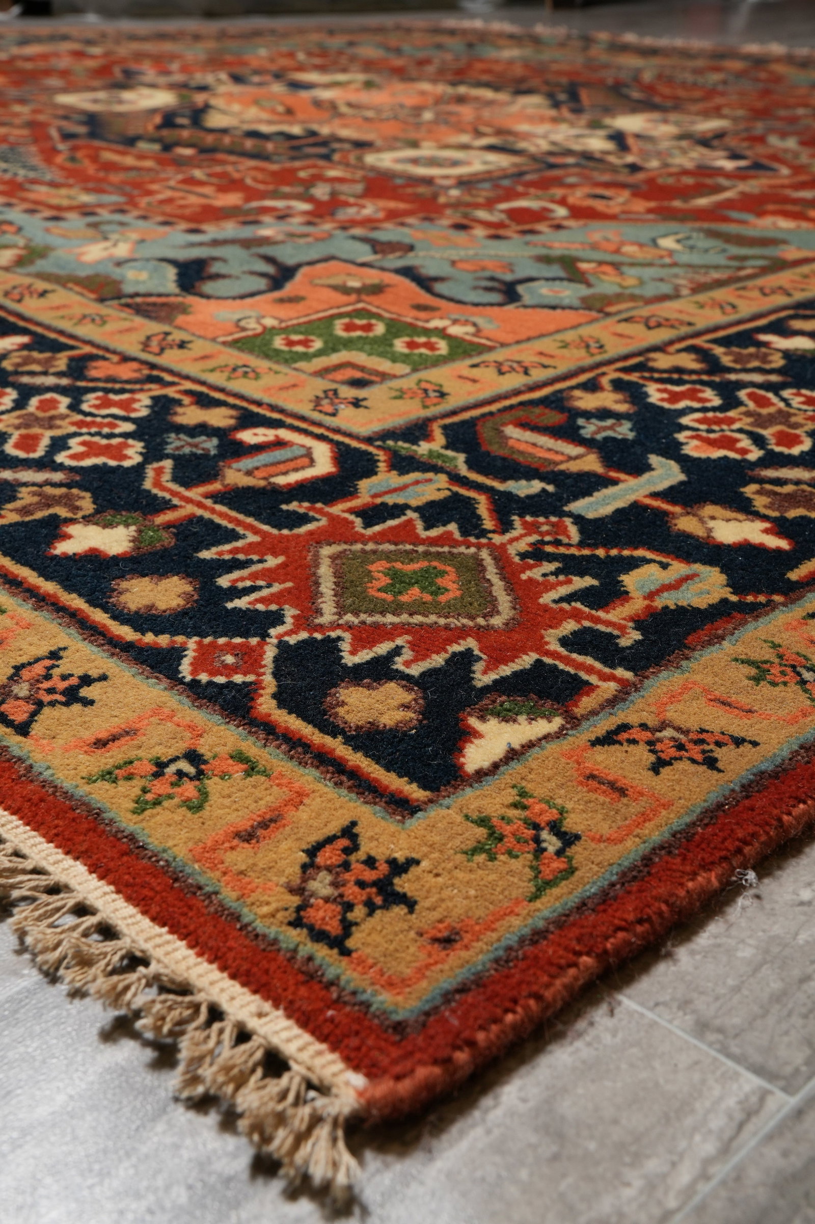 10 x 10 Feet Square Serapi Wool Handmade Rug Persian Design - 11