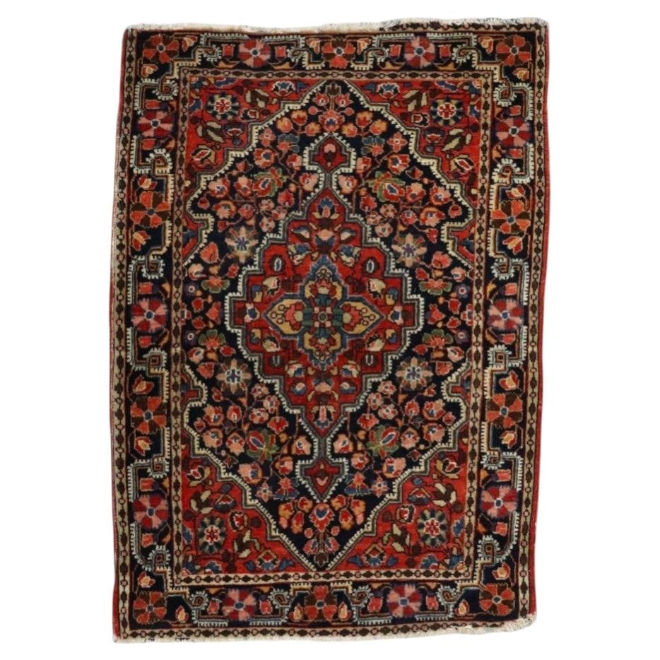 23.5 x 33.75 Antique Persian Kashan Wool Rug c1920 (1 of 6)