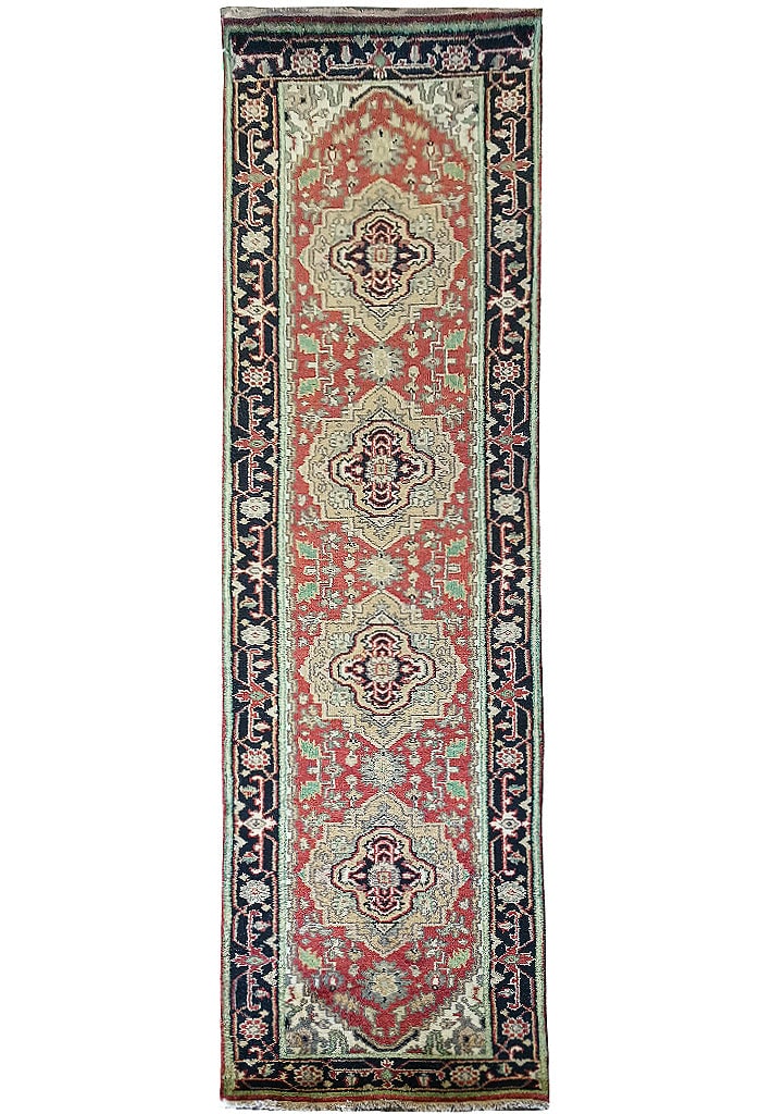 2.7 x 10.6 New Serapi Heriz Handmade Wool Area Rug: 2.7 x 10.6 New Serapi Heriz Handmade Wool Area Rug Free continental US Shipping Introducing an exquisite 2.7 x 10.6-foot Serapi Heriz Wool Handmade Rug, a true testament to timeless elegance and craft