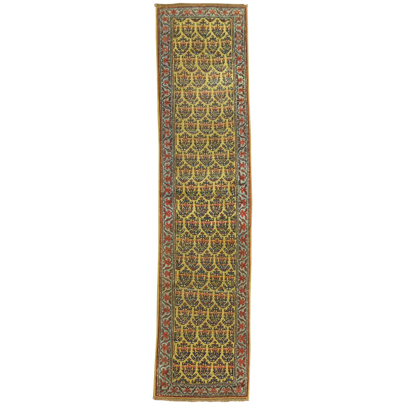23 in x 90 in Armenian wool runner with yellow paisley motif (1 of 6)