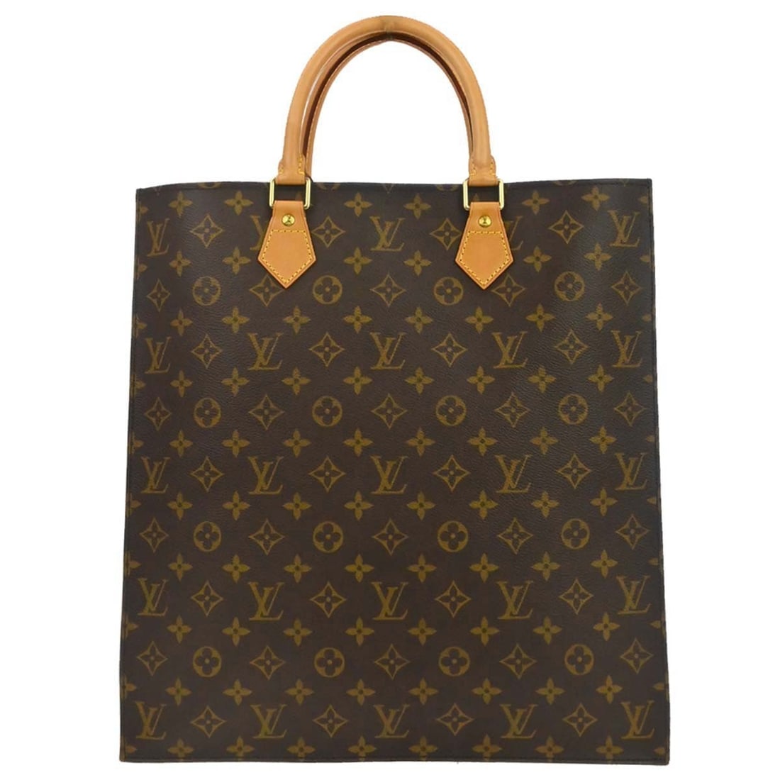 Louis Vuitton Sac Plat Monogram Canvas Tote Bag M51140: Louis Vuitton Sac Plat Monogram Canvas Tote Bag M51140 Louis Vuitton Sac Plat tote handbag in brown Monogram canvas with leather trim and an open-top design. This women's medium tote features two inte