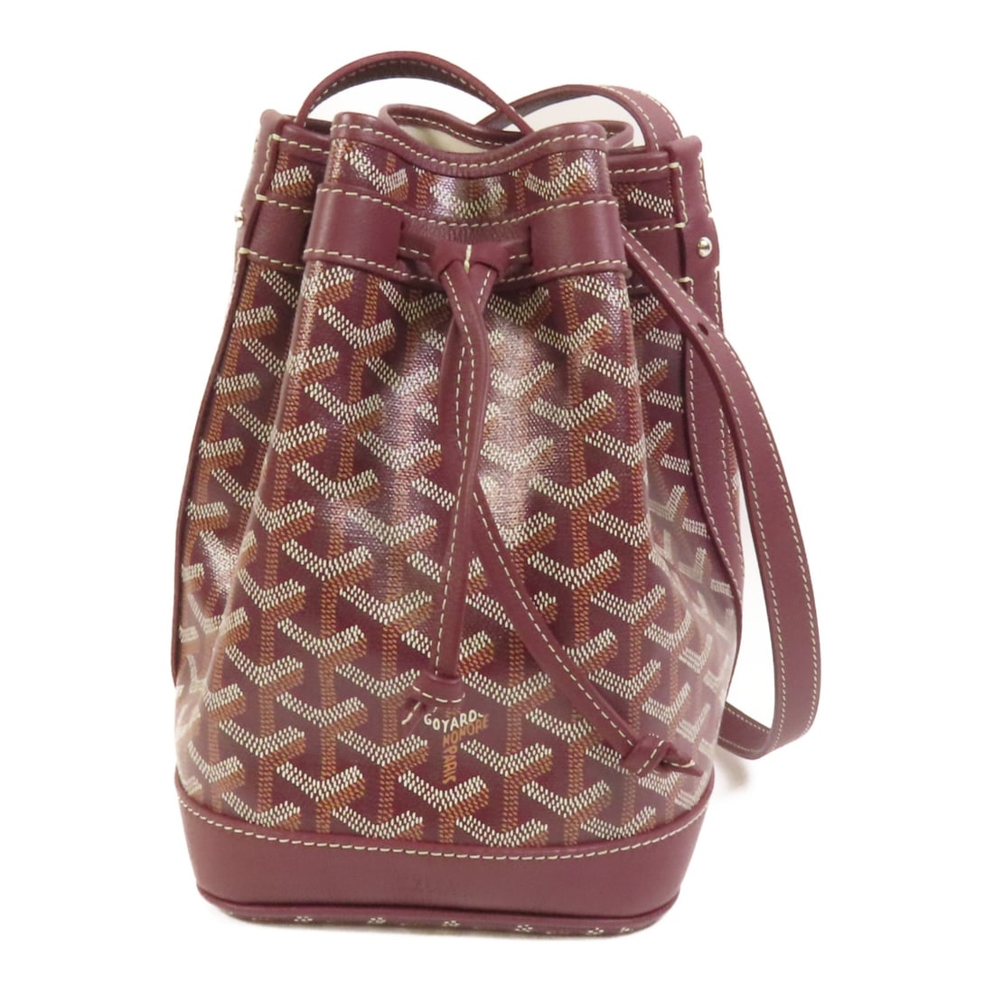 GOYARD Red PVC Coated Canvas Petit Flot Shoulder Bag: GOYARD Red PVC Coated Canvas Petit Flot Shoulder Bag This GOYARD Petit Flot bucket shoulder bag features a red PVC coated canvas exterior, offering both durability and a signature look. Designed in a 