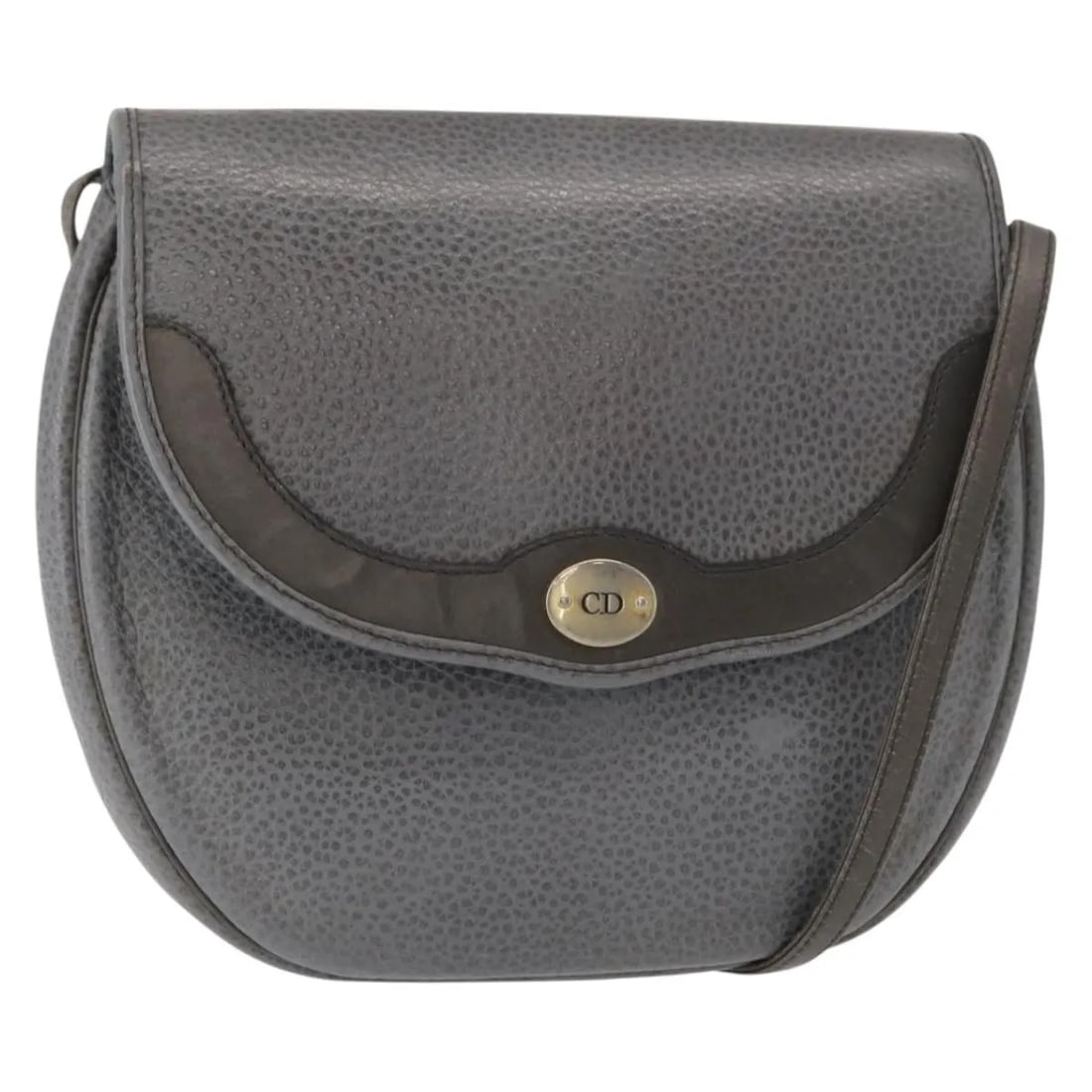 Christian Dior Vintage CD Logo gray leather shoulder bag: Christian Dior Vintage CD Logo gray leather shoulder bag This Christian Dior vintage CD logo shoulder bag is crafted from gray leather and designed for women. The bag features the iconic CD logo and i