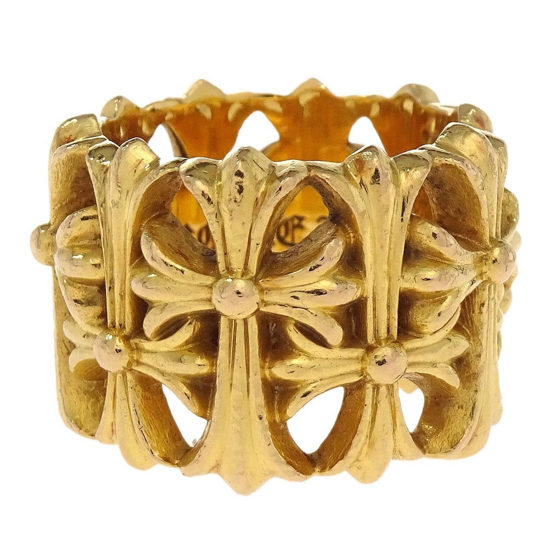 Chrome Hearts Cemetery Cross 22K Yellow Gold Ring Size #60 (1 of 4)