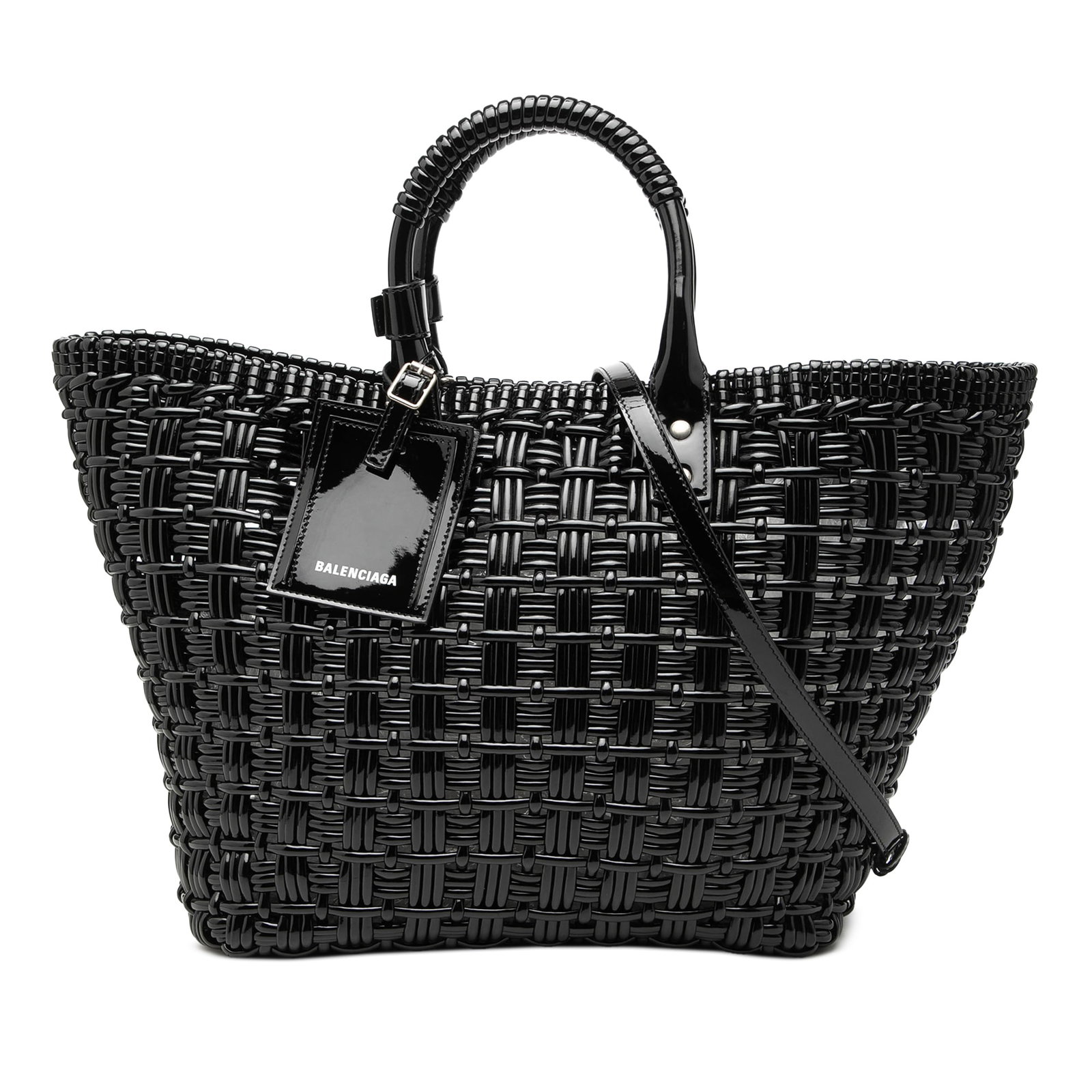 Balenciaga Bistro Basket Small Satchel Black Faux Leather (1 of 8)