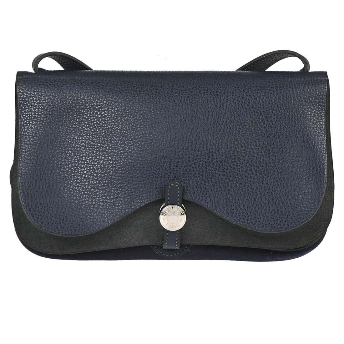 Hermes Sac Colorado PM Navy Shoulder Bag Toile Officier Vache Liegee: Hermes Sac Colorado PM Navy Shoulder Bag Toile Officier Vache Liegee Vintage Hermes Sac Colorado PM shoulder bag in navy Toile Officier and Vache Liegee. This small shoulder bag features an inside poc