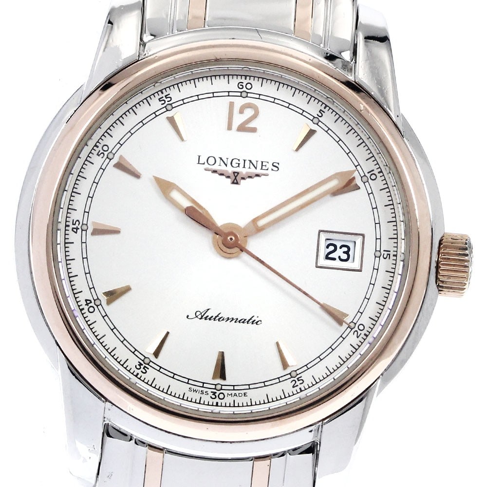Longines Saint Imier Ladies Automatic Date Watch: Longines Saint Imier Ladies Automatic Date Watch This Longines Saint-Imier Date ladies wristwatch features a stainless steel and pink gold case and bracelet. The watch has a silver dial with date func